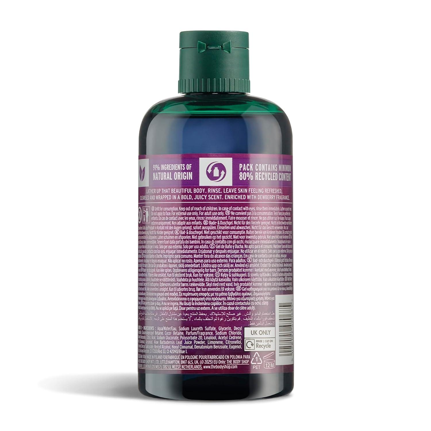 imageThe Body Shop Dewberry Bath amp Shower Gel Gentle Lathering Body Wash with Fruity Scent Vegan for All Skin Types 250 ml 84 fl oz