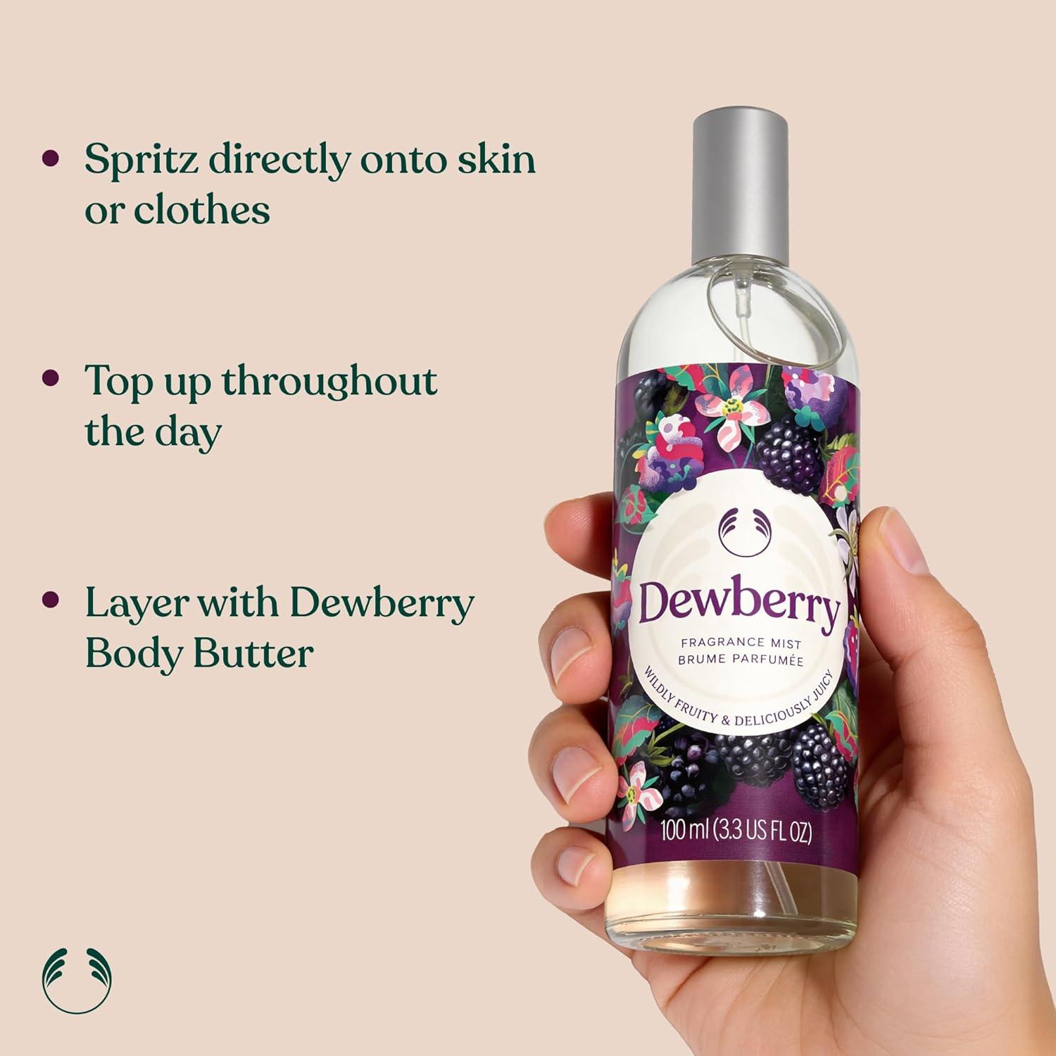 imageThe Body Shop Dewberry Fragrance Mist Refreshing amp Fruity Body Spray with Notes of Jasmine and White Lily Vegan 100 ml 33 oz