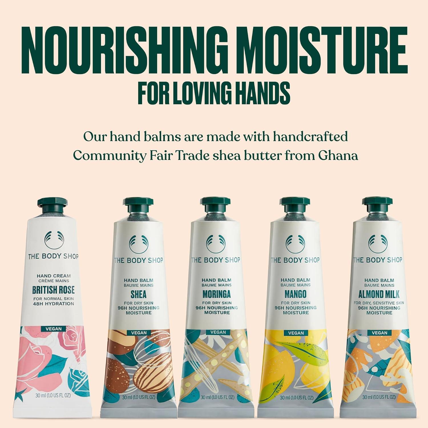 imageThe Body Shop Handcare Collection 5 Piece Gift Set Includes British Rose Shea Moringa Mango amp Almond Milk Hand Balms Vegan
