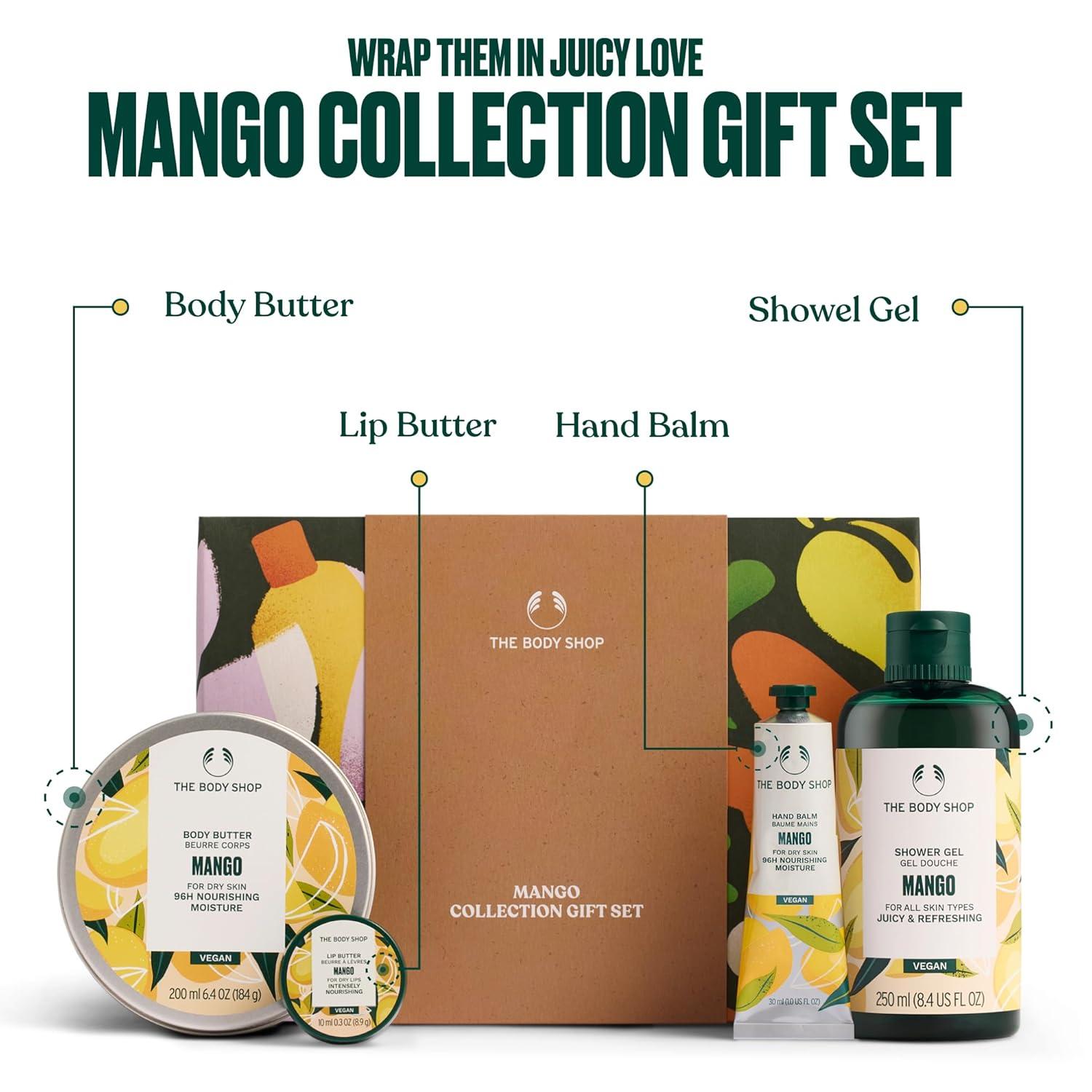 imageThe Body Shop Mango Collection Gift Set 4 Piece Set Shower Gel Body Butter Lip Butter Hand Balm Vegan