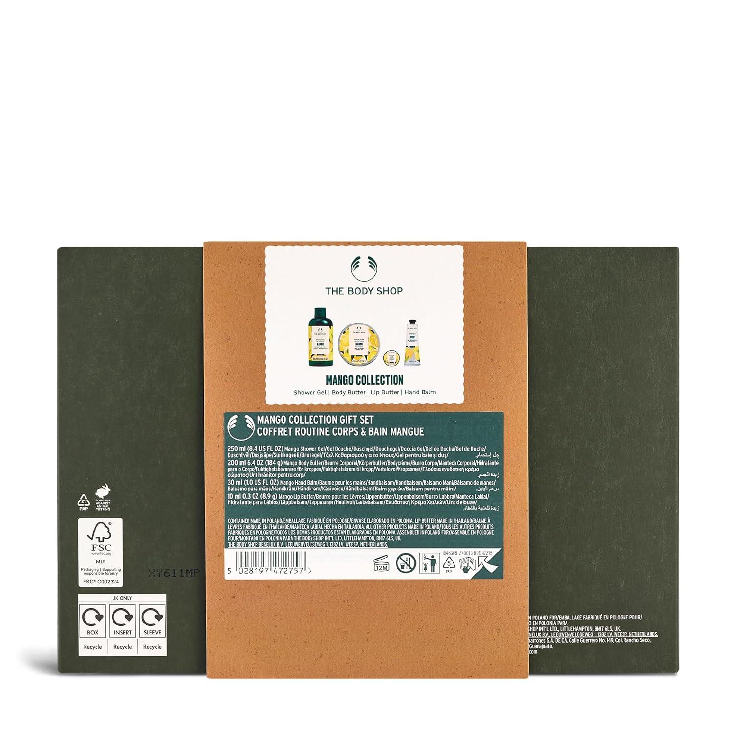 imageThe Body Shop Mango Collection Gift Set 4 Piece Set Shower Gel Body Butter Lip Butter Hand Balm Vegan