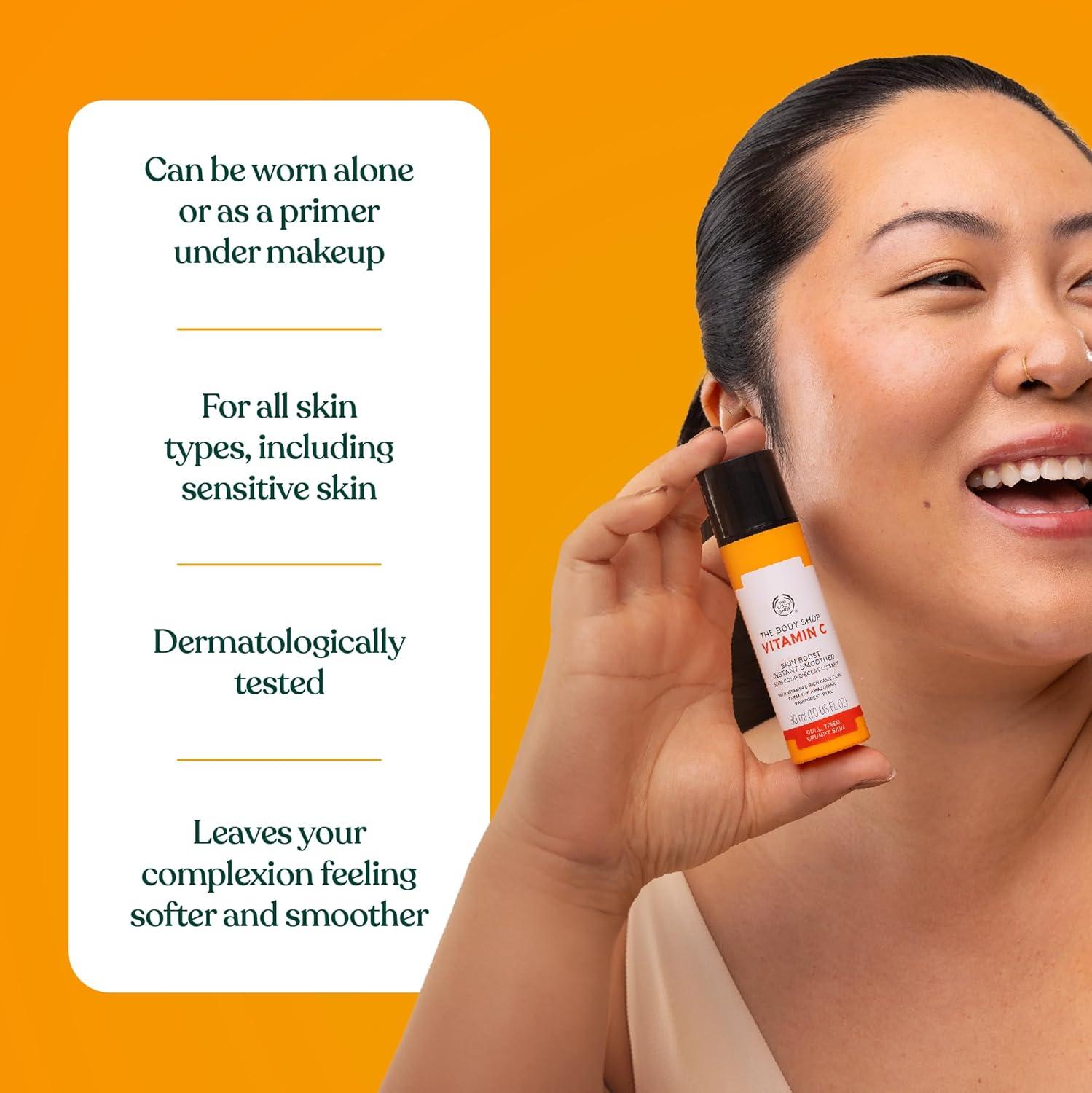 imageThe Body Shop Vitamin C Skin Boost Instant Smoother Radiance Boosting Face Serum to Improve Dull Skin Lightweight for All Skin Types Vegan 30 ml 10 oz