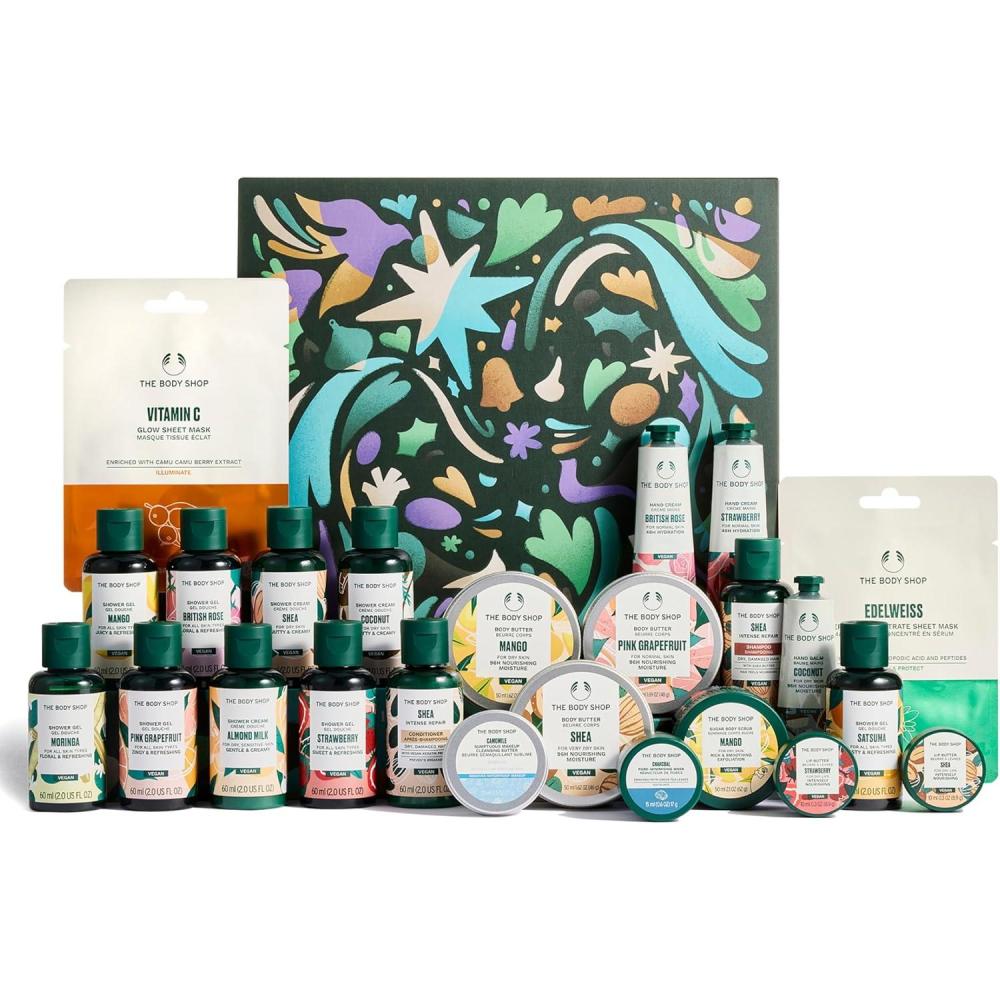 imageThe Body Shop Classic Beauty Advent Calendar 24 Piece Gift Set Includes Creams amp Gels for Shower amp Body Hand Balms and More24 Piece Gift Set Classic Beauty Advent