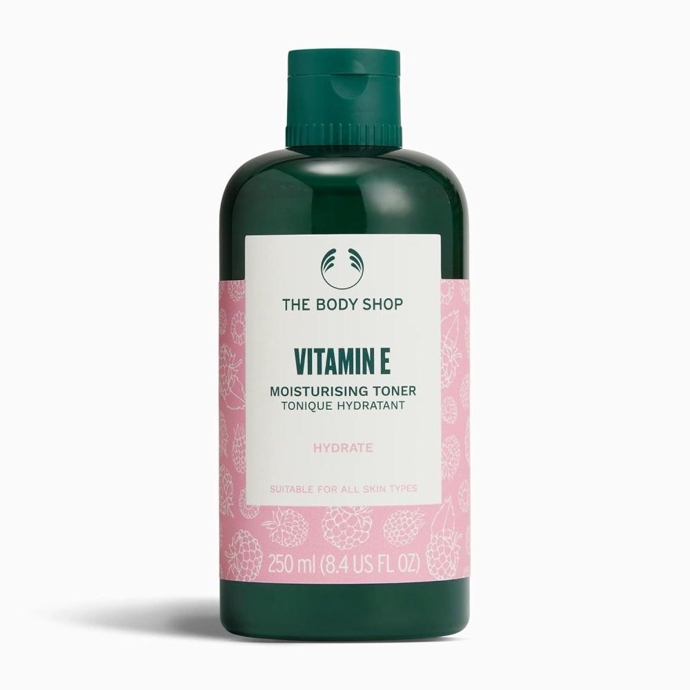 imageThe Body Shop Vitamin E Moisturizing Toner  Hydrating Face Toner for All Skin Types  Remove Excess Oils amp Dirt with Raspberry Seed Oil 250 ml  84 oz