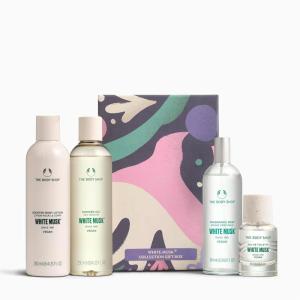 The Body Shop White Musk Collection Gift Set – 4 Piece Gift Set, Shower Gel, Scented Body Lotion, Fragrance Mist, Eau de Toilette, Vegan