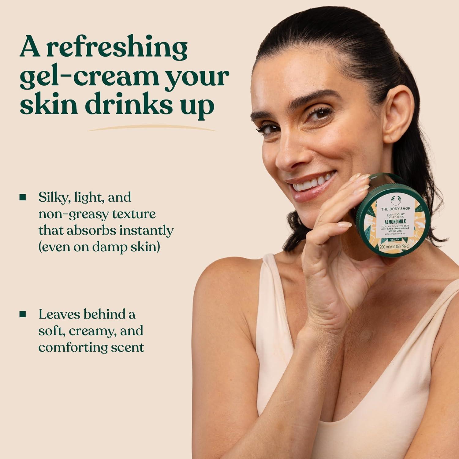 imageThe Body Shop Almond Milk Essentials 3 Piece Set Shower Cream Hand Balm Body Yogurt for Dry Sensitive Skin Vegan