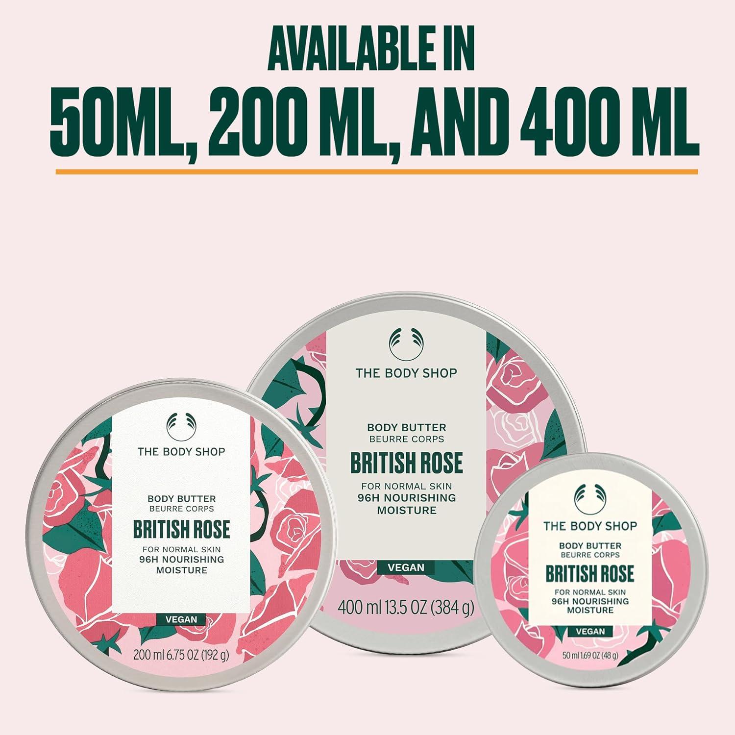 imageThe Body Shop British Rose Body Butter 96hr Nourishing Moisture for Dry Skin with Shea Butter and Essential Oils for Smoother Softer Skin Vegan 400 ml 135 oz