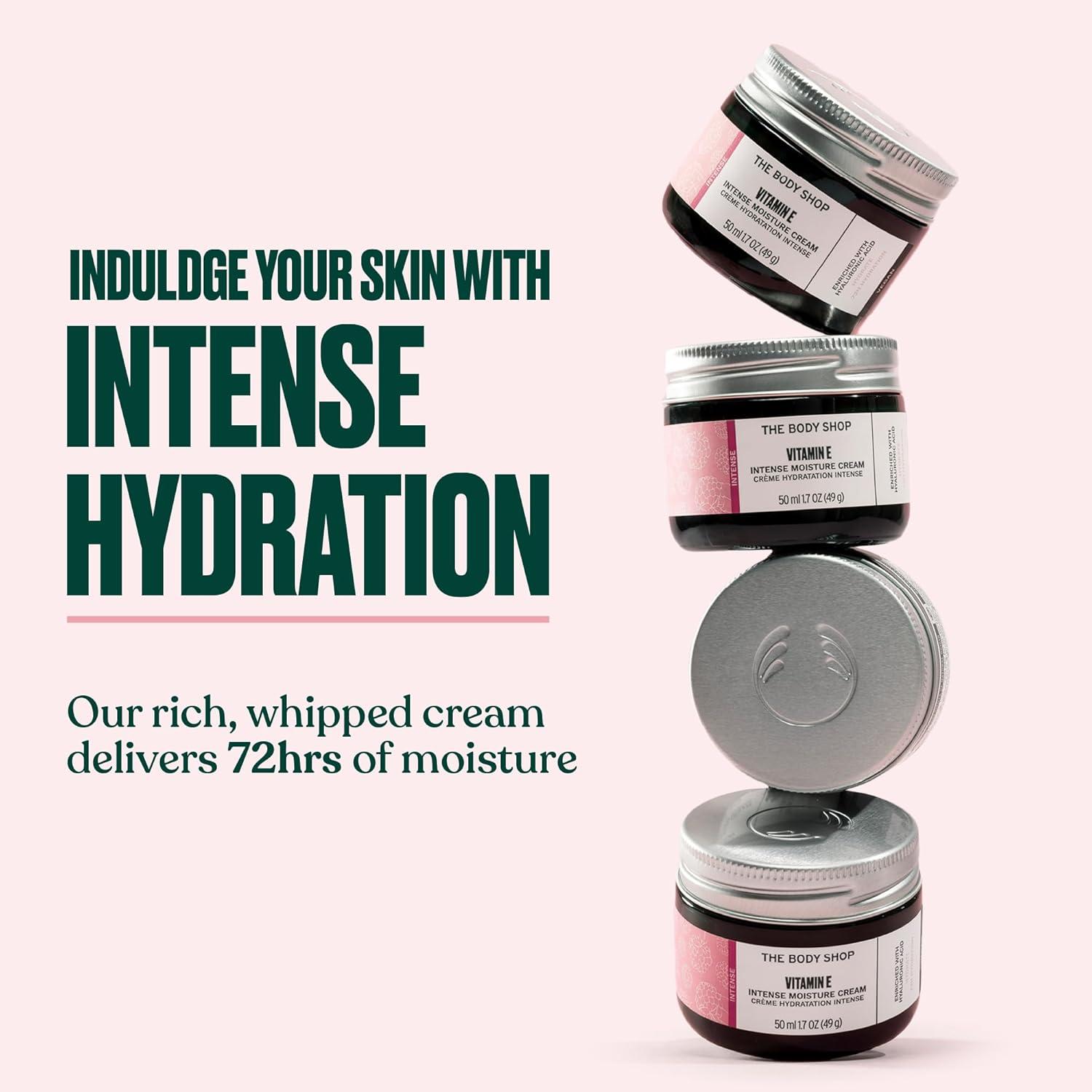 imageThe Body Shop Vitamin E Intense Moisture Cream 72hr Face Moisturizer with Hyaluronic Acid Whipped Face Cream for Softer Smoother Skin Vegan 50 ml 17 oz