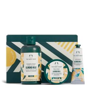 The Body Shop Almond Milk Gift Set – 3 Piece Set, Includes Shower Cream, Body Yogurt, Hand Balm, Vegan