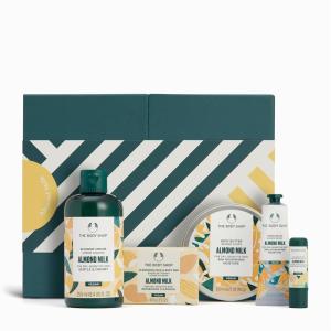 The Body Shop Almond Milk Gift Set – 5 Piece Set, Includes Shower Cream, Body Butter, Face & Body Bar, Hand Balm, Lip Care Stick, Vegan