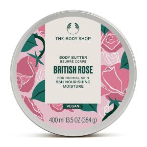 The Body Shop British Rose Body Butter | 96hr Nourishing Moisture for Dry Skin | with Shea Butter and Essential Oils for Smoother Softer Skin, Vegan, 400 ml / 13.5 oz