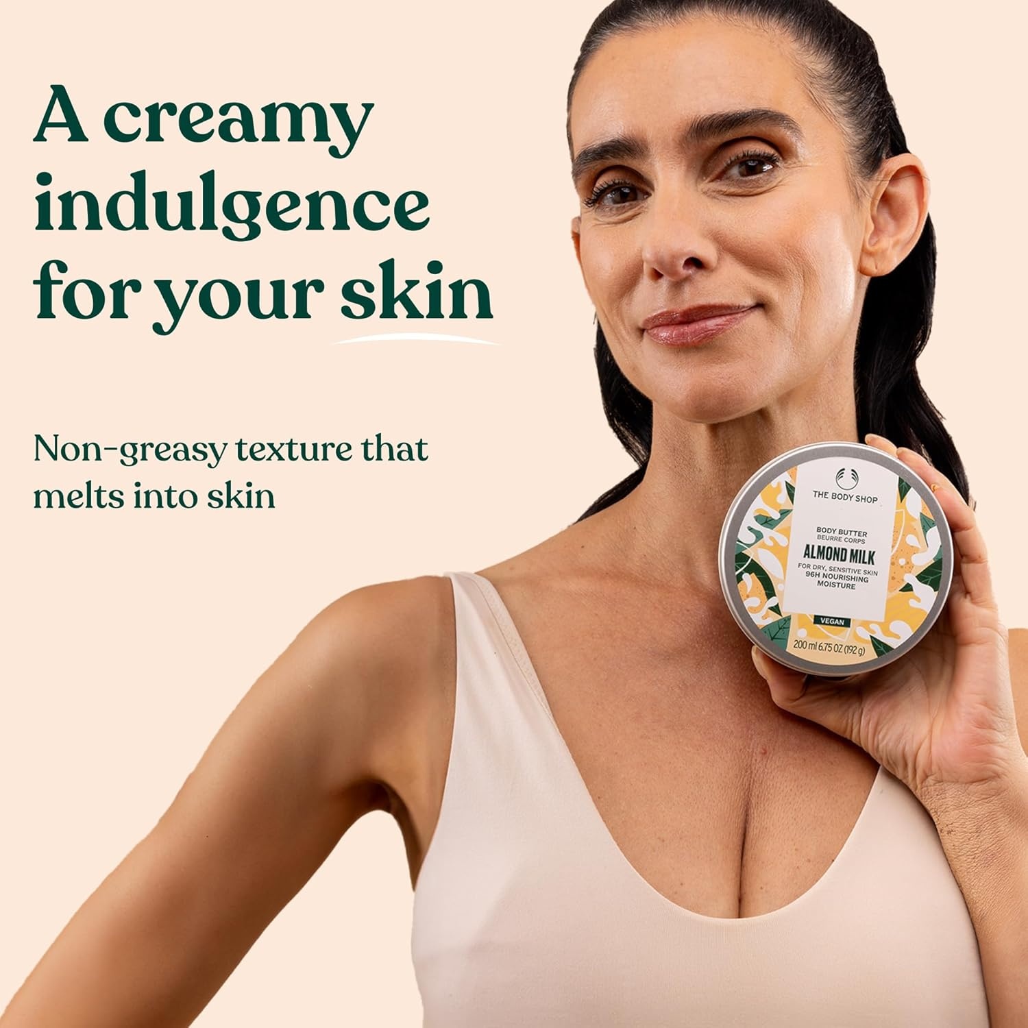 imageThe Body Shop Almond Milk Collection 4 Piece Set Shower Cream Hand Balm Lip Balm Body Butter for Dry Sensitive Skin Vegan