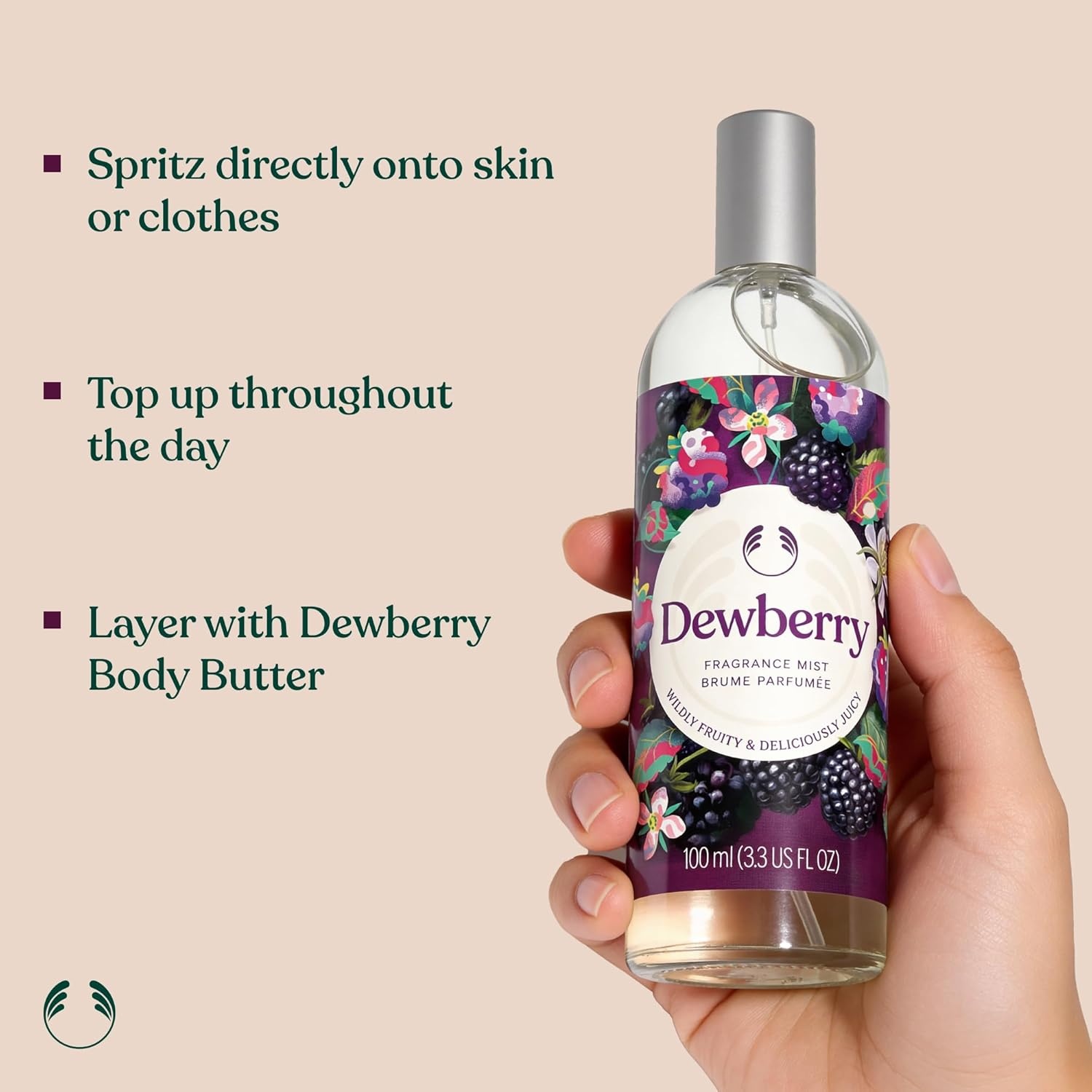 imageThe Body Shop Dewberry Collection 4 Piece Set Body Mist Shower Gel Hand Balm Body Butter Fruity amp Floral Scent