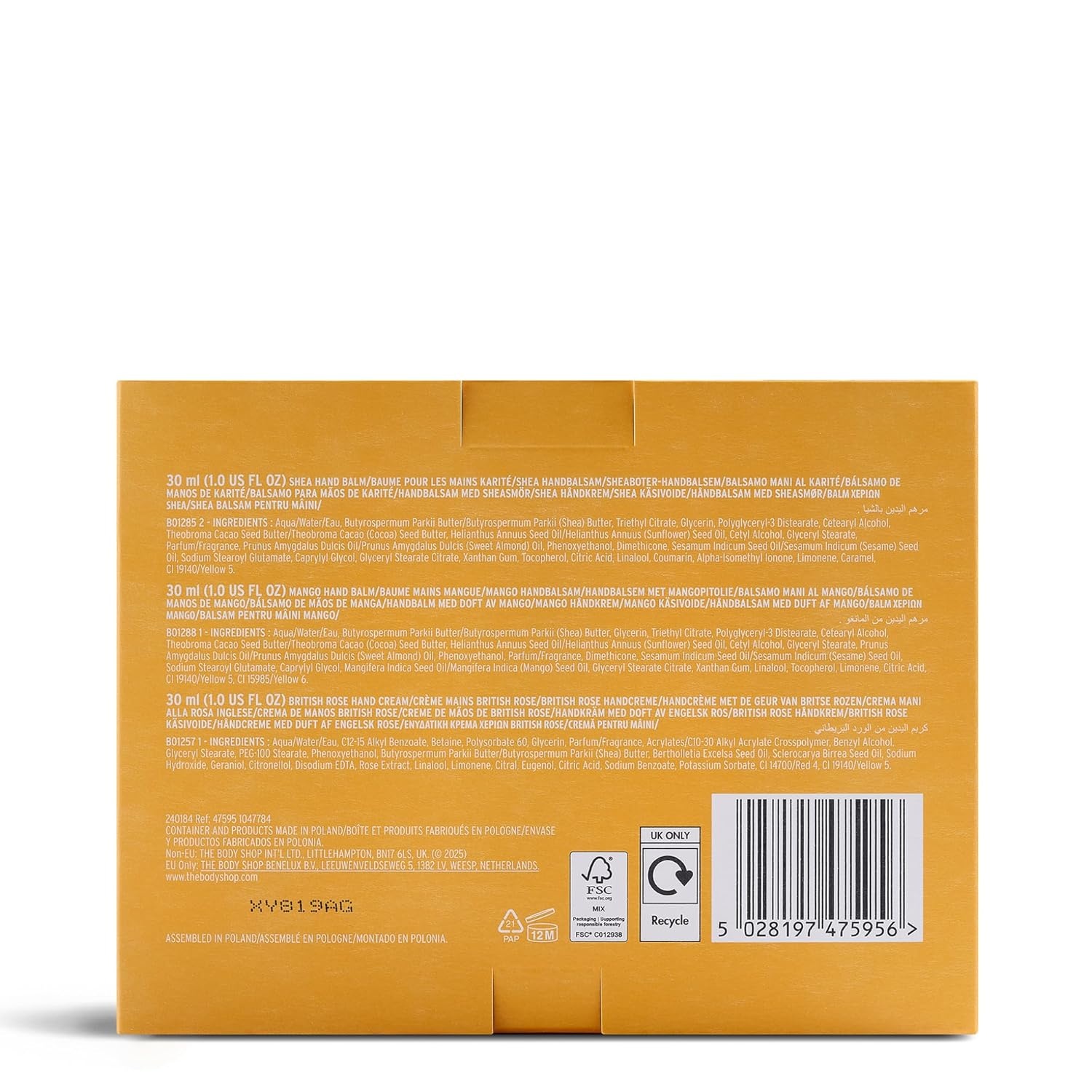 imageThe Body Shop Handcare Trio 3 Piece Set Nourishing Hand Balm and Cream for Dry Cracked Hands Vegan