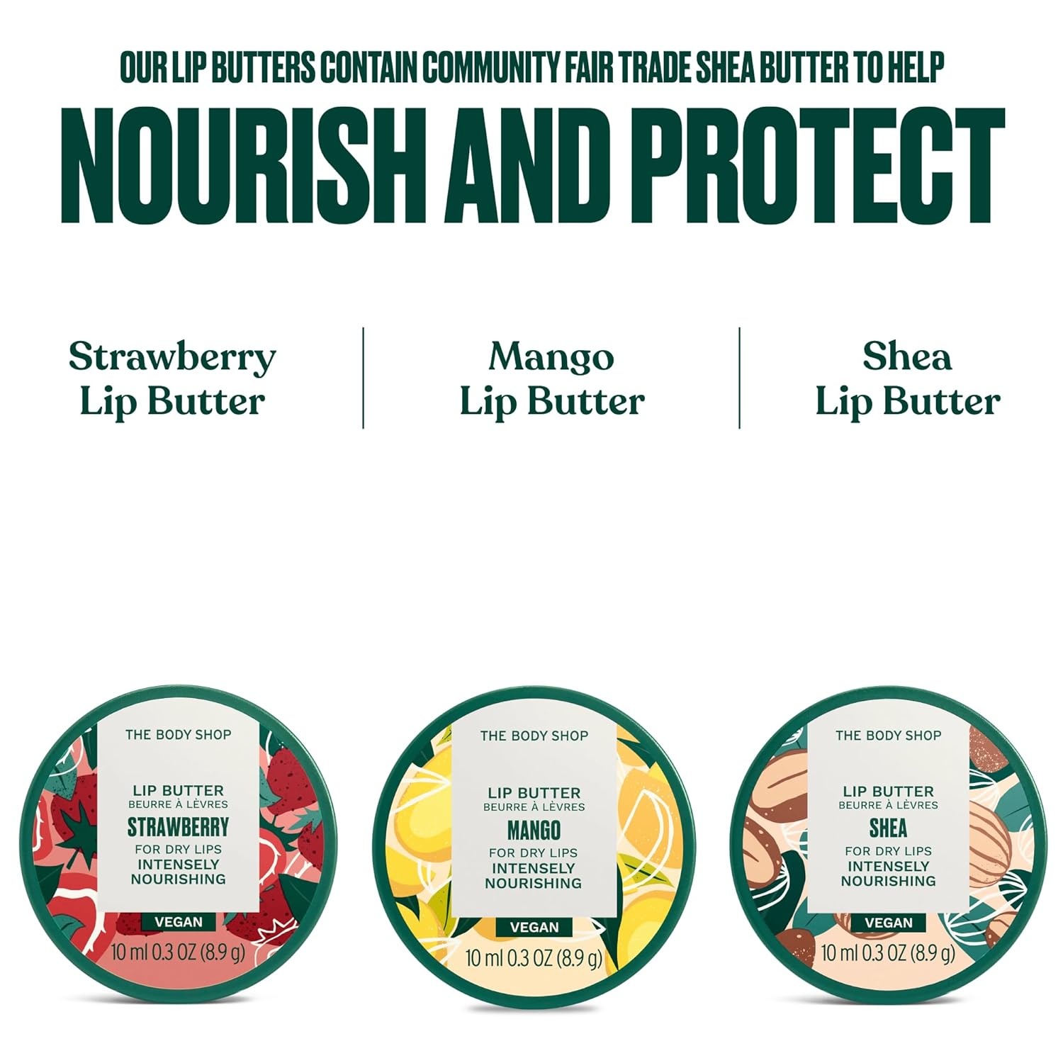 imageThe Body Shop Lip Butter Trio 3 Piece Set Intensely Nourishing Lip Balm for Dry Cracked Lips Vegan