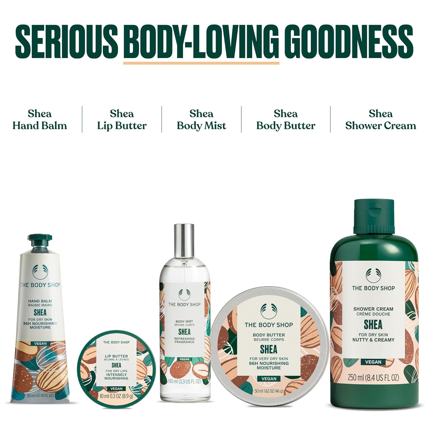 imageThe Body Shop Shea Ultimate 5 Piece Set Body Mist Shower Cream Hand Balm Body Butter Lip Balm for Dry Skin Vegan
