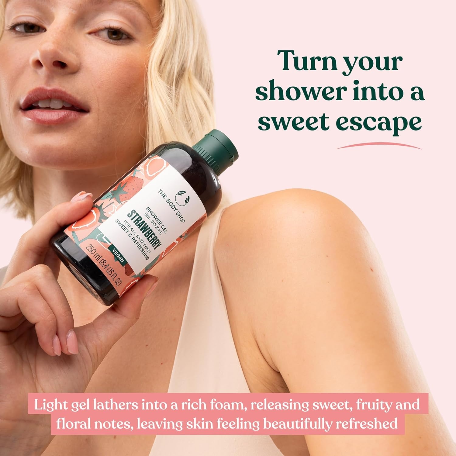 imageThe Body Shop Strawberry Shower Gel 250ml Body Yogurt 200ml Hand Cream 30ml Gift Set Body Wash Body Moisturiser amp Hand Balm for Women amp Men Cruelty Free amp Vegan Dermatologically Tested
