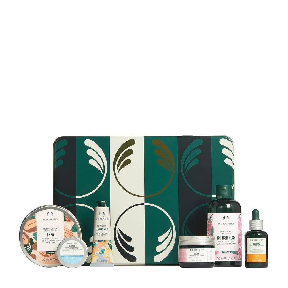 imageThe Best of The Body Shop 6 Piece Gift Set Includes Body Butter Shower Gel Day Face Cream Face Serum Makeup Cleansing Balm Hand Balm for All Skin Types