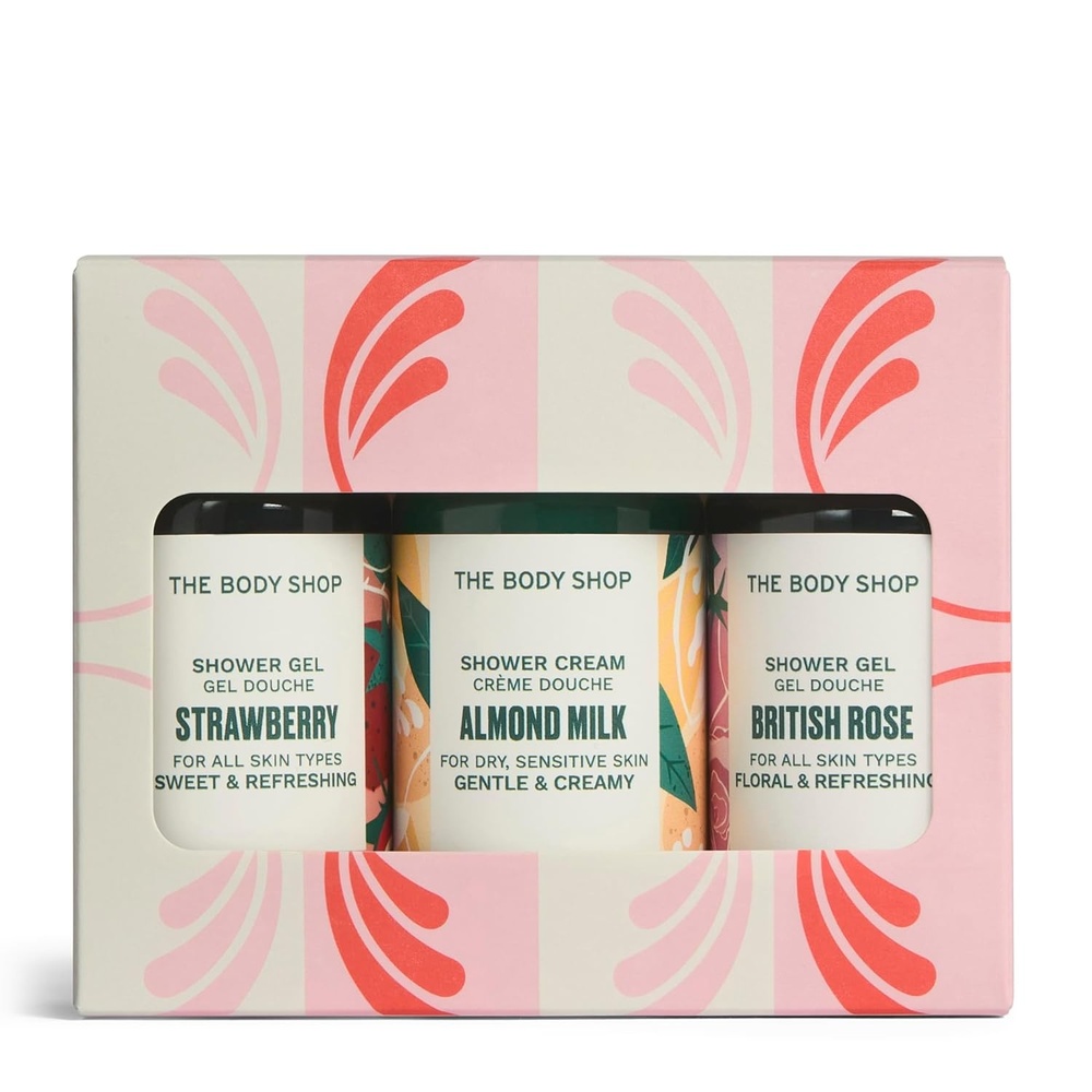 imageThe Body Shop Shower Gel Trio 3 Piece Set Travel Size Lathering Shower Gels for All Skin Types Vegan