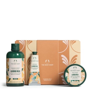 The Body Shop Almond Milk Essentials Gift Set | Shower Cream 250ml + Body Yogurt 200ml + Hand Balm 30ml | Gift Set | Body Wash, Moisturiser & Hand Balm | Cruelty Free & Vegan | Dermatologically Tested