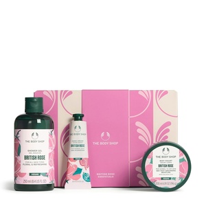 The Body Shop British Rose Essentials 3 Piece Set | Shower Gel, Hand Cream, Body Yogurt | Floral Scent, Nourishing, for All Skin Types, Vegan