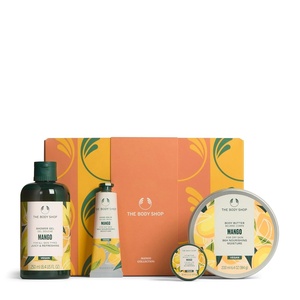 The Body Shop Mango Collection 4 Piece Set | Shower Gel, Hand Balm, Body Butter, Lip Butter | Fruity Scent, for Normal & Dry Skin, Vegan
