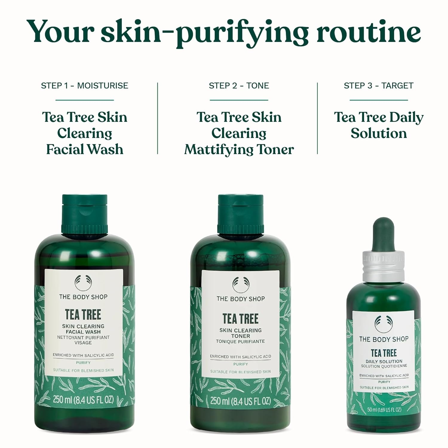 imageThe Body Shop Tea Tree Skin Clearing Toner Mattifying Face Toner with Salicylic Acid Removes Impurites and Tones Safe for Acne Prone Skin Vegan 250 ml 84 fl oz