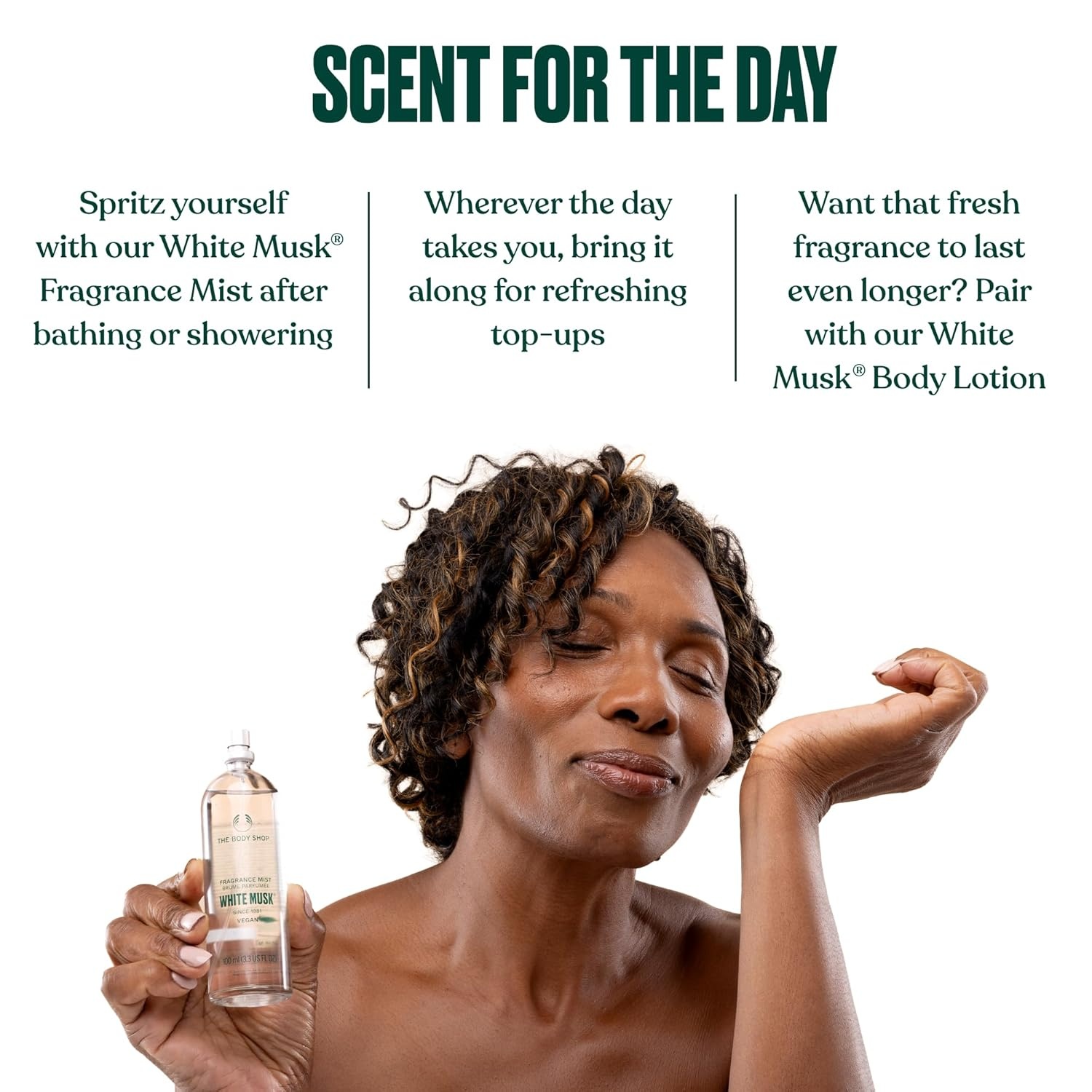 imageThe Body Shop White Musk Body Mist Unisex Fragrance with Clean amp Refreshing Notes of Jasmine and Lily of the Valley Vegan CrueltyFree 100 ml 33 fl oz