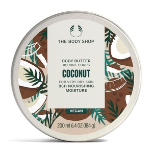 The Body Shop Coconut Body Butter | 96hr Nourishing Moisture for Dry Skin | Non-Greasy with Shea Butter for Smoother Softer Skin, Vegan, 200 ml / 6.4 oz